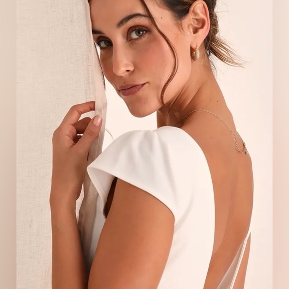 Lulus XL Melora White Sleeveless Wedding Open Back Bridal Dress #0518 - Picture 2 of 9